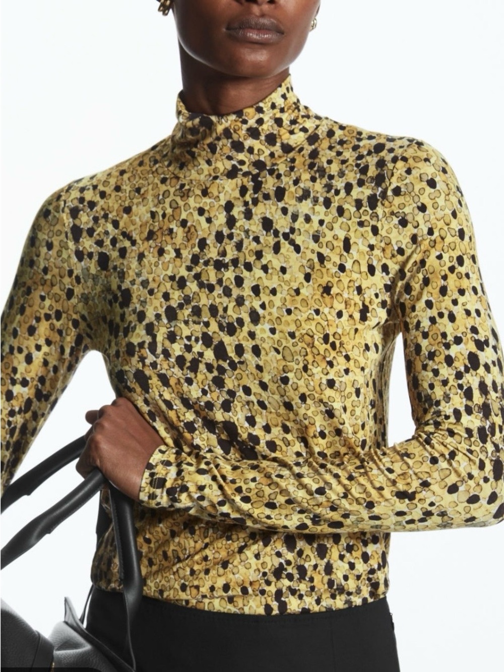 COS Printed High Neck Shirt Long Sleeve